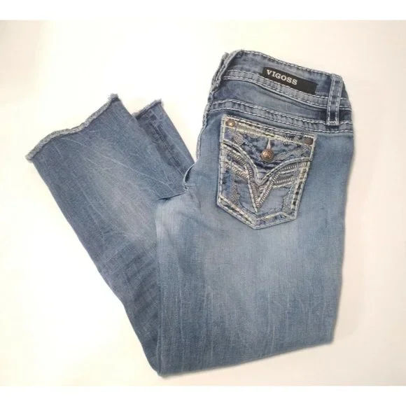 Vigoss The Dallas Capri Women's Jean Size 1/2 X 21 Thick stitch! (26x21) - Picture 2 of 6